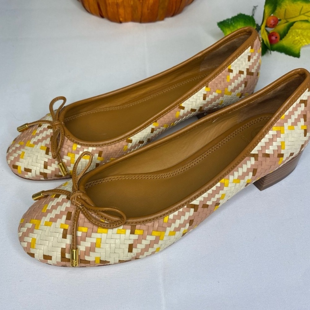 Tory Burch Multicolor Woven Charm Ballet Nappa